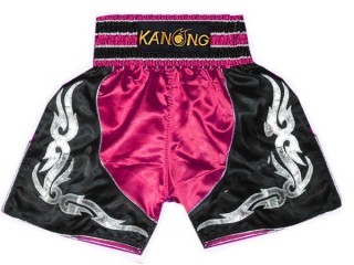 Shorts de Boxeo Kanong : KNBSH-202-Rosa oscuro-Negro